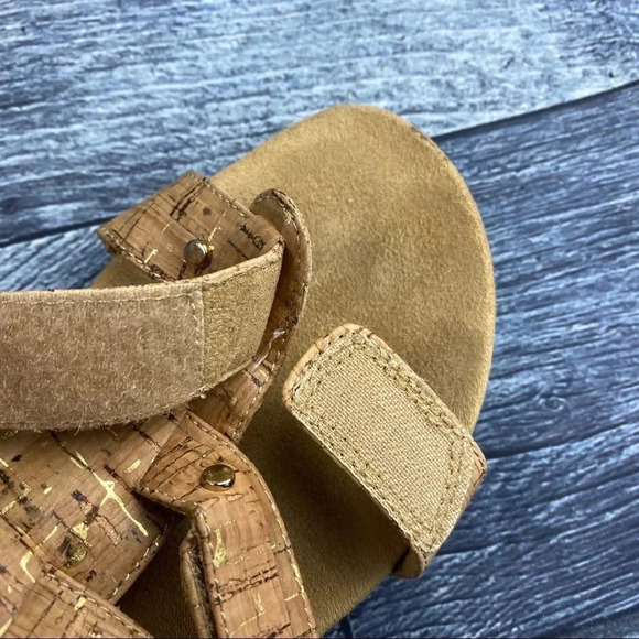 VIONIC RADIA CORK Wedge Sandals Slides Slip On Adjustable Straps Buckle Womens 9 - Picture 12 of 13